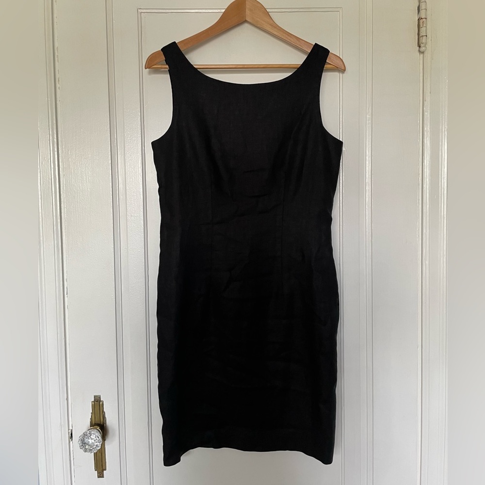 Cambridge Dry Goods Black Linen Sleeveless Dress